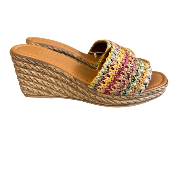 Mariella Shoes - Mariella Colorful Woven Wedge Sandal. Multicolor Size 7.5 #1719 NWT